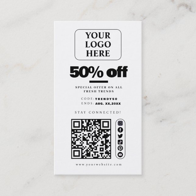 Tarjeta promocional de venta/etiqueta de precio de (Anverso)