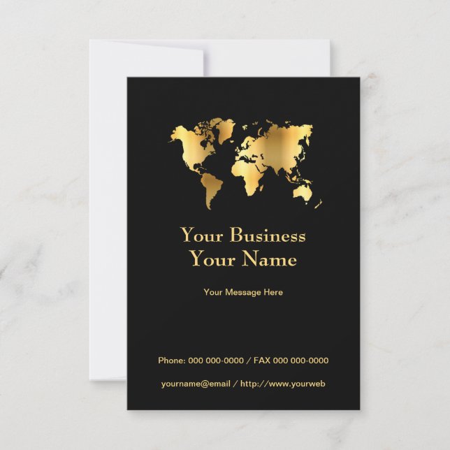 Tarjeta promocional del Mapa Mundial del Oro (Anverso)