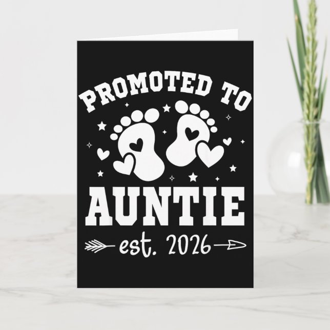 Tarjeta Promoted To Auntie Est 2026 Going To Be Aunt Annou (Anverso)