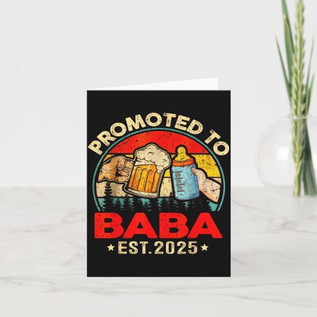 Tarjeta Promoted To Baba Est 2025 Vintage  (Anverso)