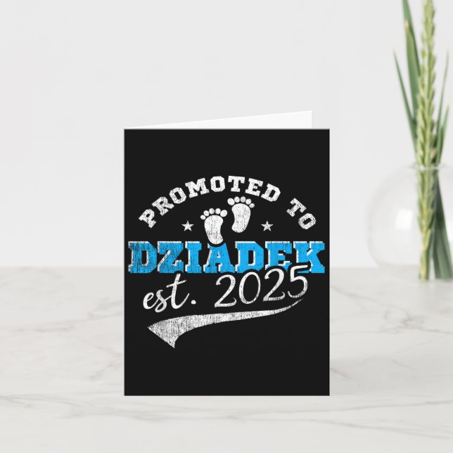 Tarjeta Promoted To Dziadek Est 2025 Proud New Grandpa Vin (Anverso)