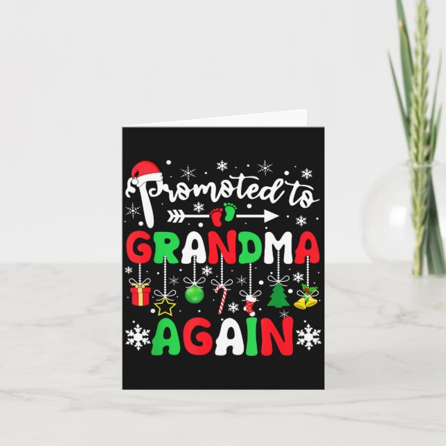 Tarjeta Promoted To Grandma Again Christmas Pregnancy Anno (Anverso)