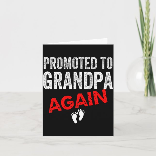 Tarjeta Promoted To Grandpa Again Dad Pregnancy Announceme (Anverso)