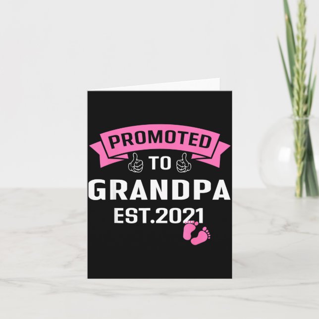 Tarjeta Promoted To Grandpa Est 2021 Funny New Grandfather (Anverso)
