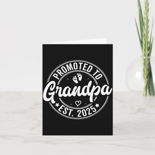 Tarjeta Promoted To Grandpa Est 2025 Grandparents New Gran (Anverso)