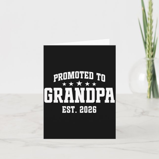 Tarjeta Promoted To Grandpa Est. 2026 Grandparent Baby Ann (Anverso)