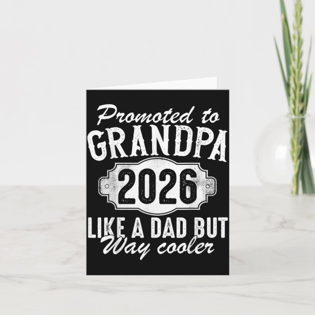 Tarjeta Promoted To Grandpa Est 2026 Soon To Be New Granda (Anverso)