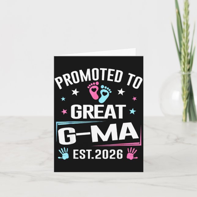 Tarjeta Promoted To Great G-ma Est 2026 Pregnancy Announce (Anverso)