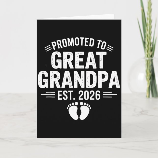 Tarjeta Promoted To Great Grandpa Est. 2026 Funny Soon To  (Anverso)