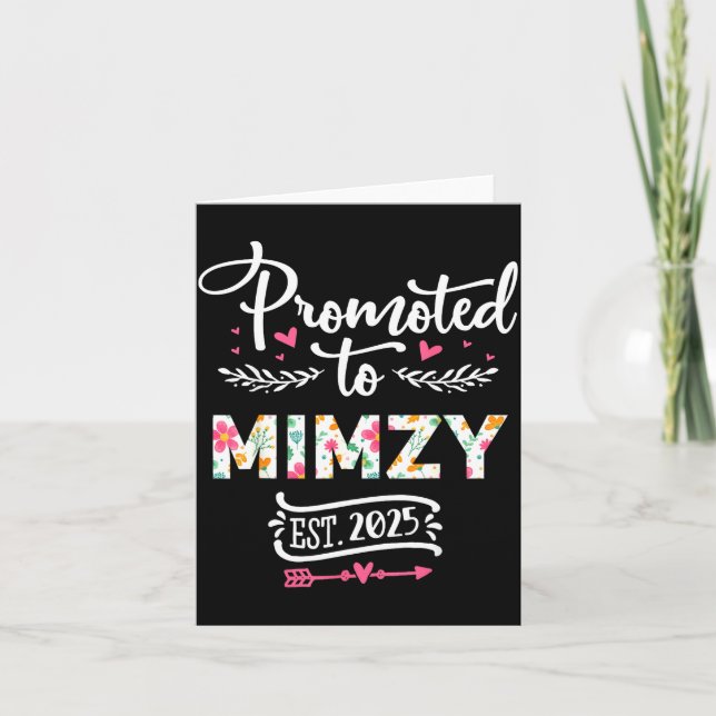 Tarjeta Promoted To Mimzy 2025 Cute Pregnancy Announcement (Anverso)