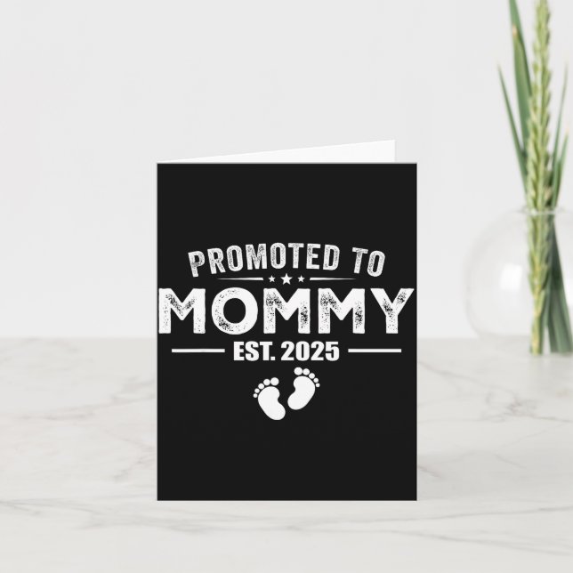 Tarjeta Promoted To Mommy 2025 Baby &amp; Mommy Funny For  (Anverso)