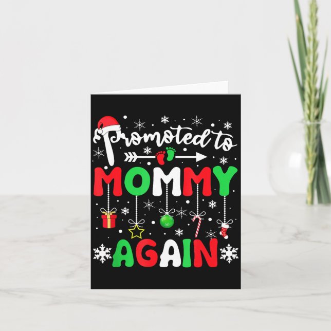 Tarjeta Promoted To Mommy Again Christmas Pregnancy Announ (Anverso)
