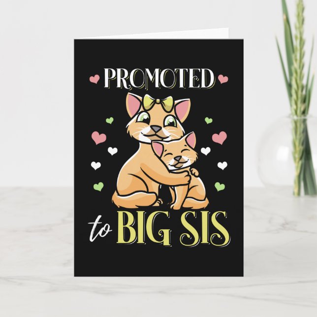 Tarjeta Promovido A Gran Hermana Cute Sis (Anverso)