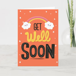 Tarjeta Pronto te recuperarás de la tipografía de las nube