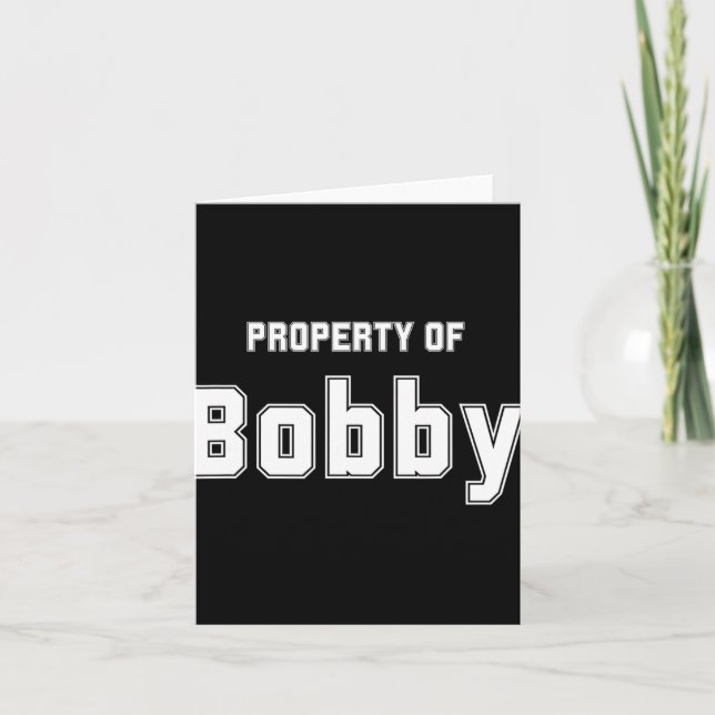 Tarjeta Propiedad De Los Regalos De Bachelorette De Bobby  (Anverso)