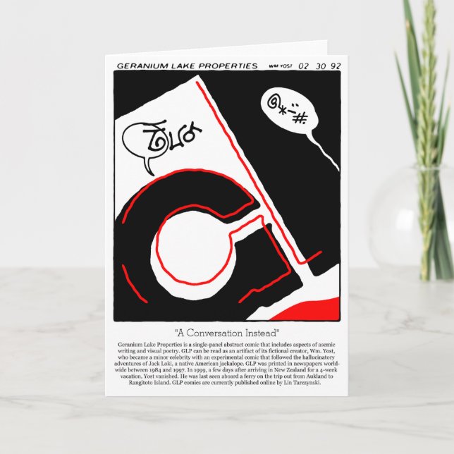 Tarjeta Propiedades del lago Geranium (Anverso)