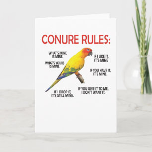Tarjeta Propietario de Conure Conure Lover Parrot Pájaro C