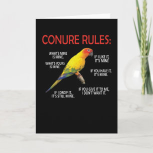 Tarjeta Propietario de Conure Conure Lover Parrot Pájaro C