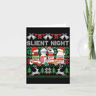 Tarjeta Propofol silent night icu nurses funny merry ugly
