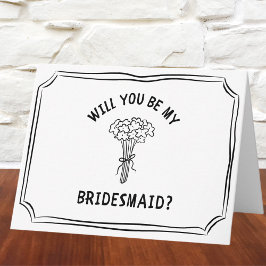 Tarjeta Propuesta caprichosa de Floral Bow Bouquet Bridesm