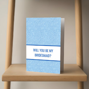 Tarjeta Propuesta de boda de fiesta de Navy + Blue Faux Gl