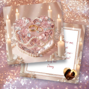 Tarjeta Propuesta de Boda Tarta de Corazón Cristalino y
