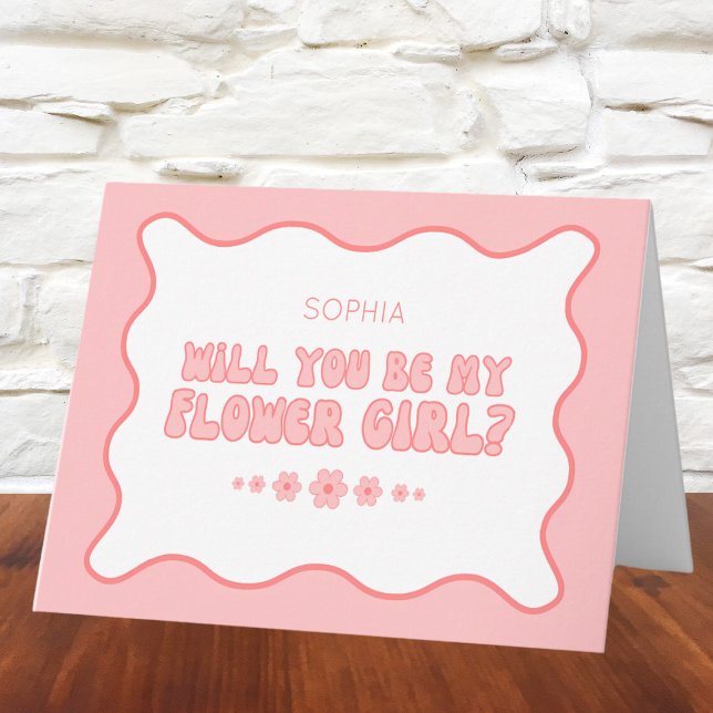 Tarjeta Propuesta de chica de flor personalizada con onda  (Subido por el creador)