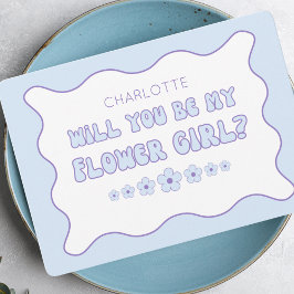 Tarjeta Propuesta de chica de flor personalizada Cute Tren