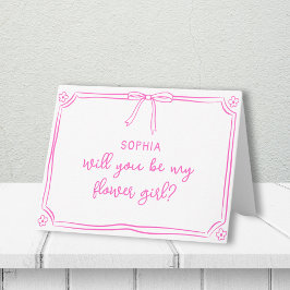 Tarjeta Propuesta de Coquette Bow Flower Girl