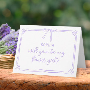 Tarjeta Propuesta de Coquette Bow Flower Girl