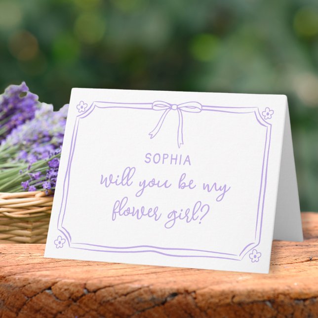 Tarjeta Propuesta de Coquette Bow Flower Girl (Subido por el creador)
