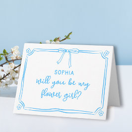 Tarjeta Propuesta de Coquette Bow Flower Girl