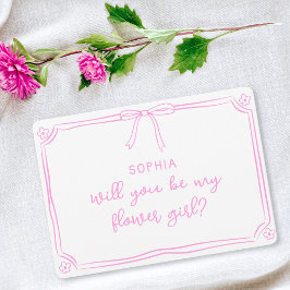 Tarjeta Propuesta de Coquette Bow Flower Girl