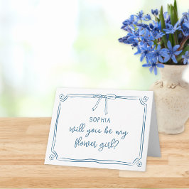 Tarjeta Propuesta de Coquette Bow Flower Girl