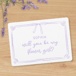 Tarjeta Propuesta de Coquette Bow Flower Girl