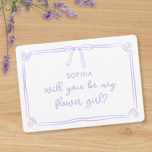 Tarjeta Propuesta de Coquette Bow Flower Girl