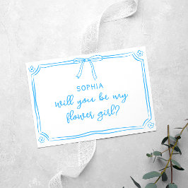 Tarjeta Propuesta de Coquette Bow Flower Girl