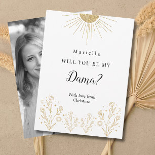 Tarjeta Propuesta de Dama Celestial para Quinceañera con f