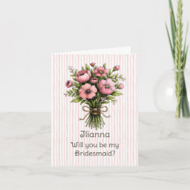 Tarjeta Propuesta de Dama de Honor con Flor Silvestre Capr