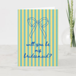 Tarjeta Propuesta de Dama de Honor en Cursiva Azul + Aqua 