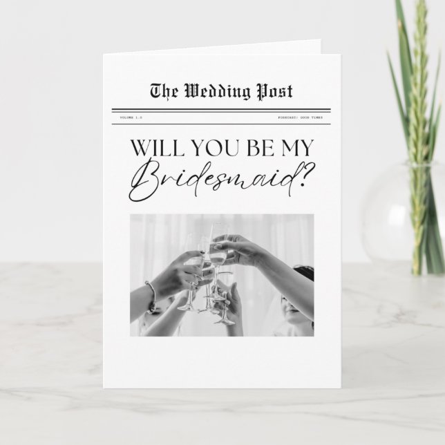Tarjeta Propuesta de dama de honor, periódico simple (Anverso)
