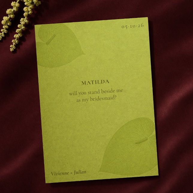 Tarjeta Propuesta de Damas de Honor a Medida Chartreuse Mo (Subido por el creador)