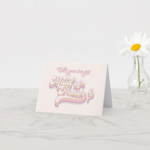 Tarjeta Propuesta de doncella de honor, retro, moderno