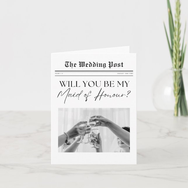 Tarjeta Propuesta de doncella de honor, simple en el Reino (Anverso)