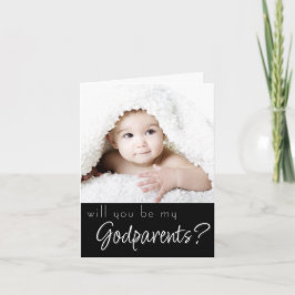 Tarjeta Propuesta de Godparent | Fotografía múltiple azul