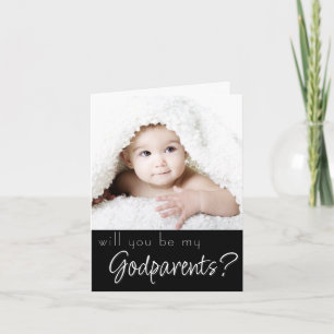 Tarjeta Propuesta de Godparent   Fotografía múltiple azul 