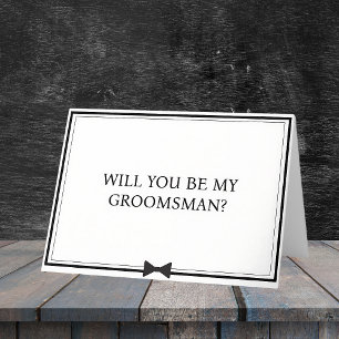 Tarjeta Propuesta de Groomsman en blanco y negro