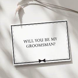 Tarjeta Propuesta de Groomsman en blanco y negro
