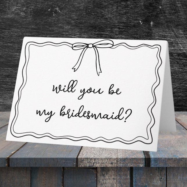 Tarjeta Propuesta de la dama de honor de una caprichosa ma (Pop the question to your bridesmaids with a card that’s as elegant and thoughtful as your wedding.)