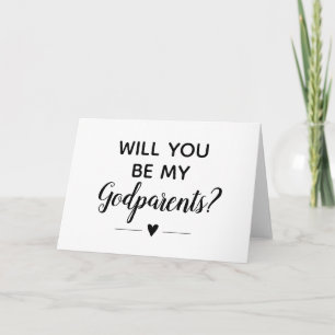 Tarjeta Propuesta de Moderno Will You Be My Godfather